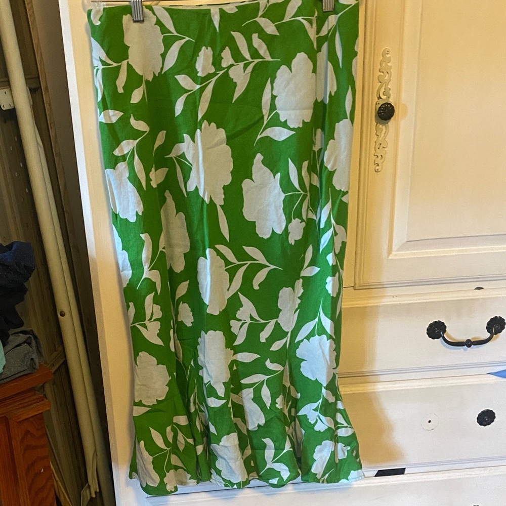 kate spade Green and White Floral Slip Dress